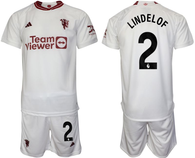Men 2023-2024 Club Manchester United away white #2 Soccer Jersey->->Soccer Club Jersey